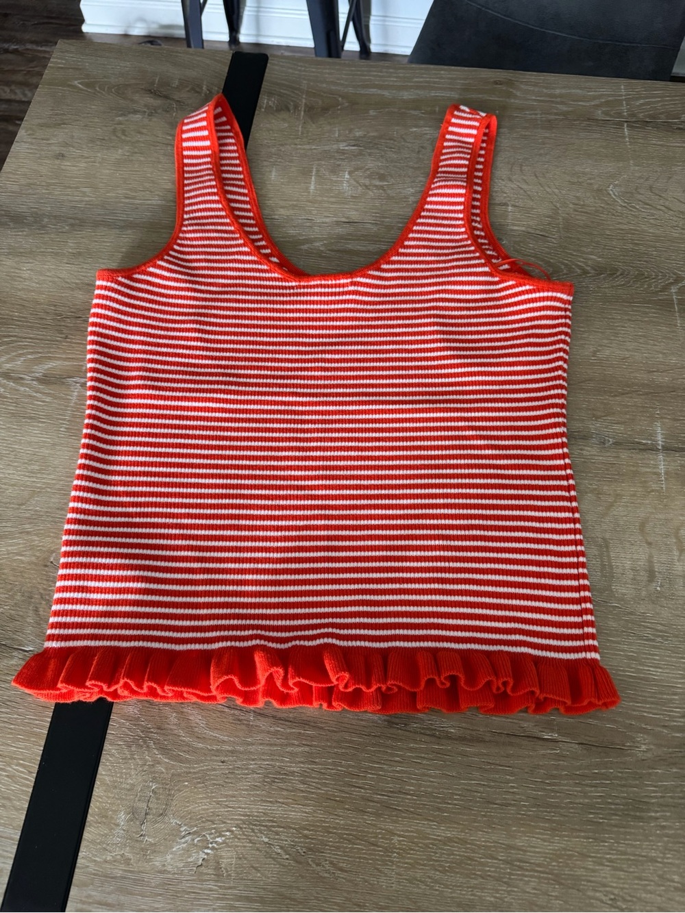 Free Assembly Red & White Striped Ribbed Tank Top - Picture 3 of 3